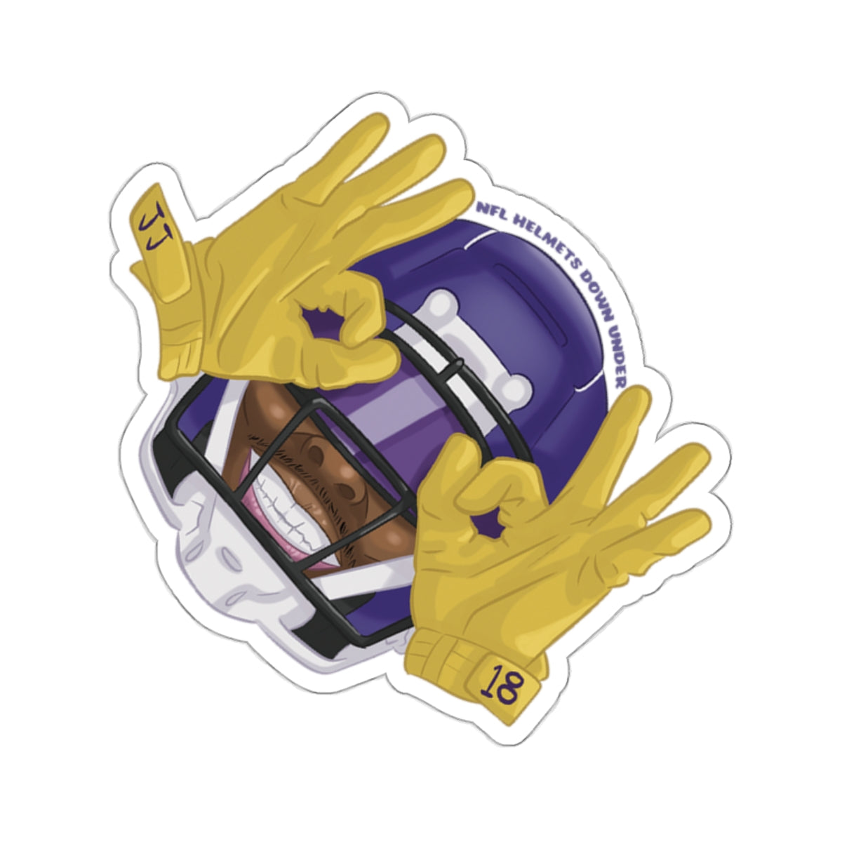 Griddy Helmet Kiss-Cut Sticker