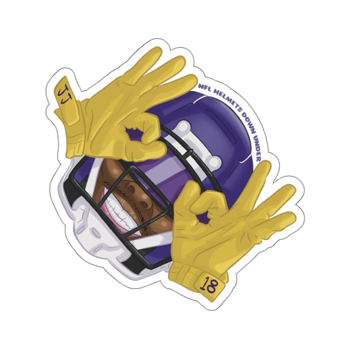 Griddy Helmet Kiss-Cut Sticker