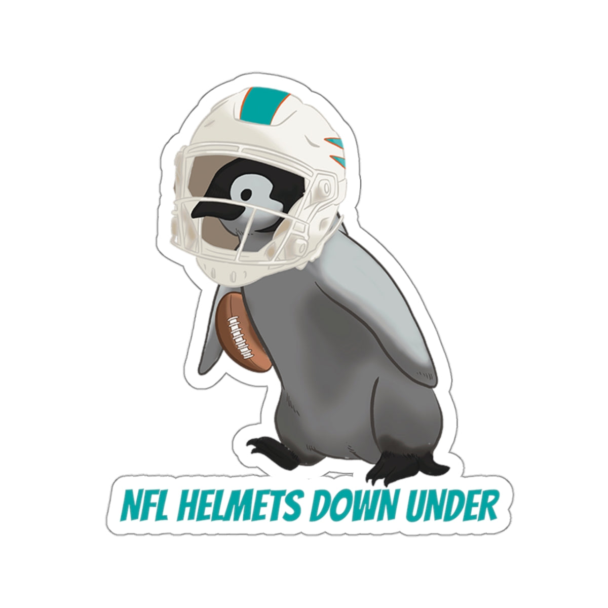 Penguin Football player - Kiss cut sticker